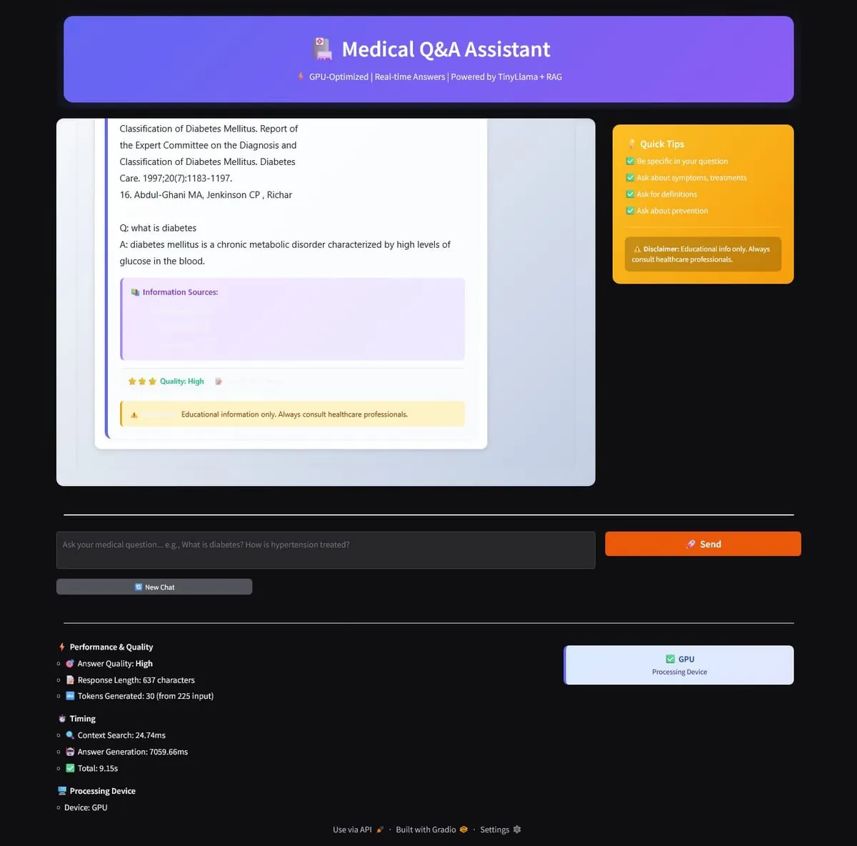 Medical Q&A Assistant screenshot